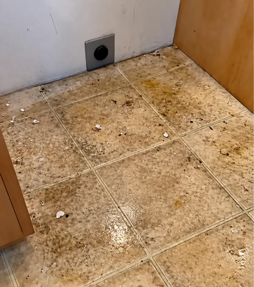 Plancher avant le ménage